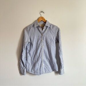 Banana Republic Blue and White Striped Button-Down Shirt